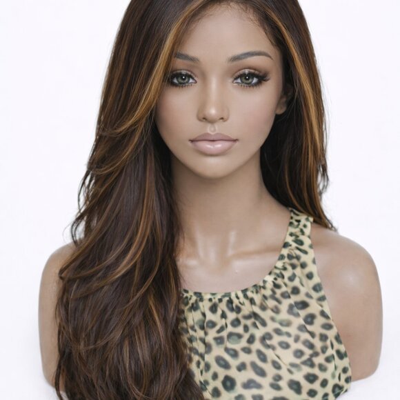 ✨22-26 Inch Layered & Styled Human Hair Lace Wig With Highlights Virgin Color✨ - Picture 11 of 16